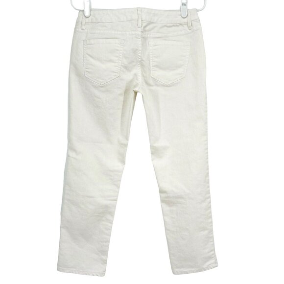 Mossimo Women's Dirty White Stretch Mid Rise Cropped Jeans Size 7 Straight Leg - Picture 2 of 11
